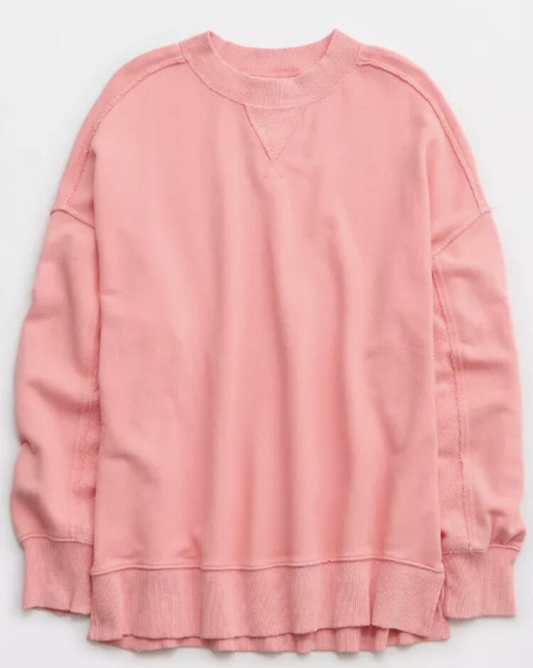 Pink Aerie comfy sweatshirt for teen girls.